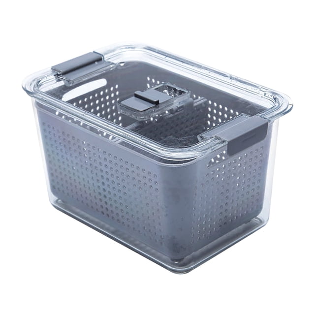 Kcavykas Clearance Sales Home Storage Organiser Fruit Vegetable Storage Containers for Fridge Draining Fresh Containers 3 in 1 Produce Storage Containers Large Organizer Bins with Lid & Colander