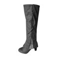 thumbnail image 3 of XZNGL Womens Round Toe High Heeled Thick Heeled Double Zipper Lace Stitching High Boots, 3 of 8