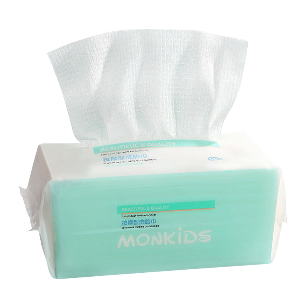 Xingzhi 100pcs/1 Pack Disposable Face Washing Multifold Paper Towel Cotton Facial Care Tissue