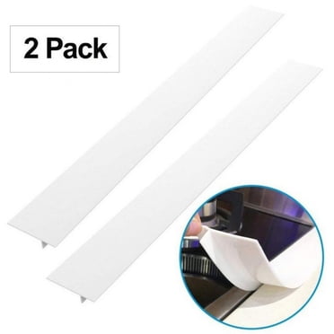 YOPTOP 2PCS Cut-to-Fit Multiple Sizes Silicone Gap Covers Sealing Strips for Counters  Appliances  Dryers  Kitchen Stoves  Washing Machines,white