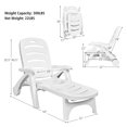 thumbnail image 2 of Costway 2 PCS Folding Chaise Lounge Chair 5-Position Adjustable Recliner White, 2 of 10