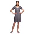 thumbnail image 2 of Moomaya Chemise de Nuit d'Allaitement à Col Rond pour Femmes, Imprimée, à Manches Courtes, 2 of 5