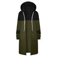 thumbnail image 1 of Timegard Womens Sweatshirts Drawstring Zip up Hoodies Color Block Fall Winter Long Jackets with Pockets, 1 of 3