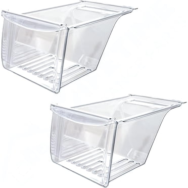 UPGRADED QRInnovations 2 x 240337103 Crisper Bin Compatible with Frigidaire Refrigerator Shelf | Fridge Drawer - 240337100, AP2115741, 240323007