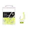 thumbnail image 1 of 50pcs Fluorescent Fishing Hooks Barbed Single Circle Carp Hook Sea Fishinhook, 1 of 8