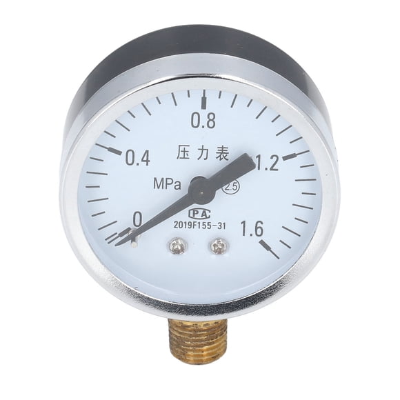 Water Pressure Meter, 1/4 NPT Transparent Dial Vacuum Pressure Meter Vacuum Gauges with Stainless Steel Housing for Air Pressure, Water Pressure