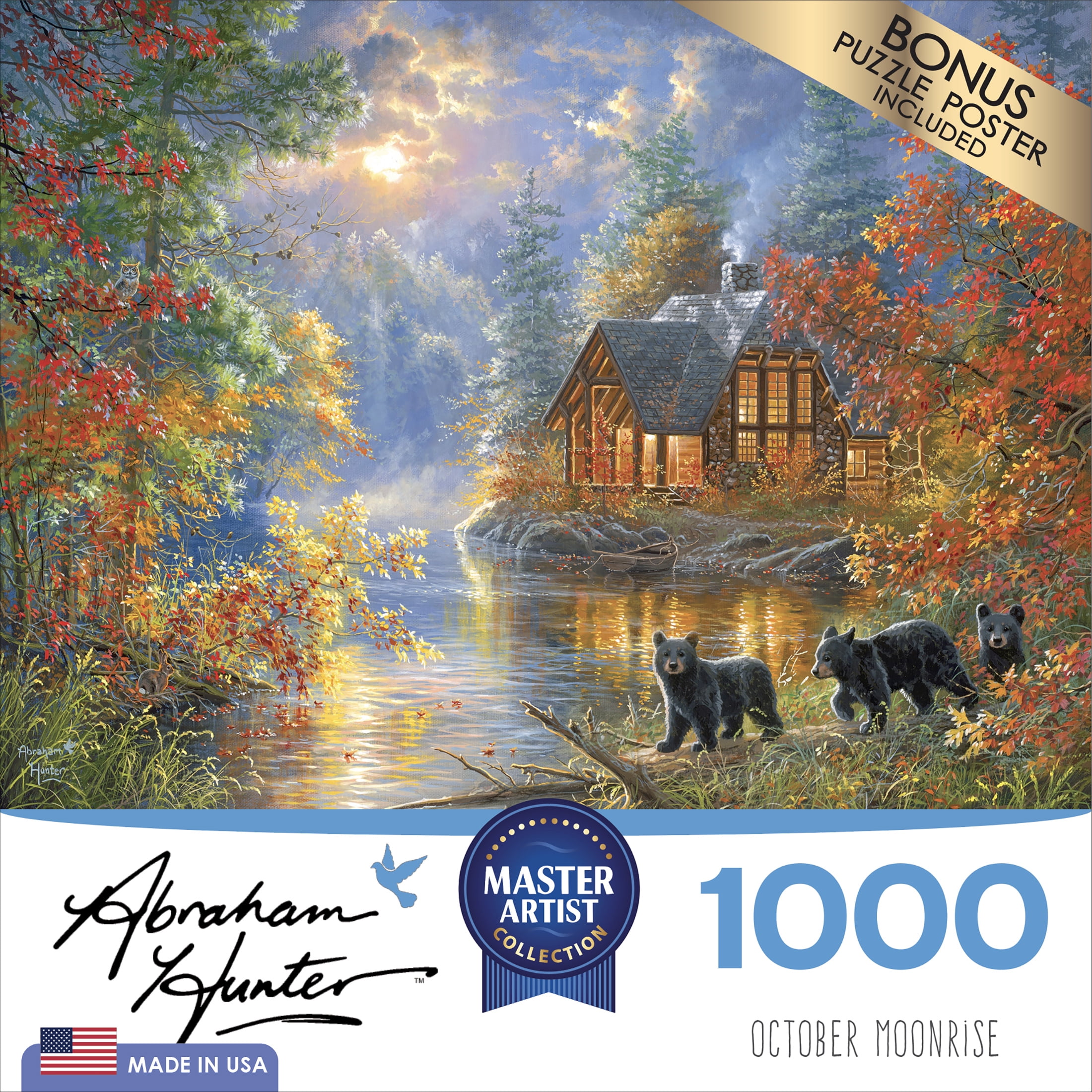 Cra-Z-Art Abraham Hunter 1000 Piece Puzzle October Moonrise, Jigsaw Puzzle, Ages 10 and up