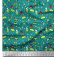 thumbnail image 1 of Soimoi Georgette Viscose Fabric Heart,Vehicles & Animals Cartoon Printed Craft Fabric by The Yard 42 Inch Wide, 1 of 3