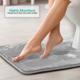 thumbnail image 4 of 1 Contour Clara Clark Bath Mat Bathroom Rug - Absorbent Memory Foam Bath Rugs - Non-Slip, Thick, Cozy Velvet Feel Microfiber Bathrug, Plush Shower, Toilet-Floor Bathmats Carpet - Silver - 24"x19", 4 of 6