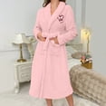 thumbnail image 2 of JGGSPWM Mode Femmes Décontracté Uni Manches Longues Dames Ample Épais Chaud Robes Faux Velours Tenue de Nuit Robe Chemises de Nuit Rose TG, 2 of 5