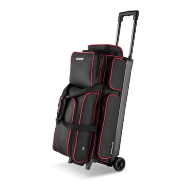 VEVOR Sac de Quilles à 3 Balles avec Roues Sac de Quilles à Double Rouleau avec Compartiment à Chaussures