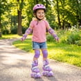 thumbnail image 4 of Babyjoy Patins à Roulettes pour Enfants 4 Tailles Patins Quads Ajustables avec Roues Lumineuses pour Enfants Violet, 4 of 9