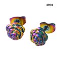 thumbnail image 4 of facefd 5 Pcs Boucles d'Oreilles Écouteurs Ronds Clous Rose Fleur Accessoires de Bijoux Décorations Mode Mariage Charme Cadeaux de Fête Punk Boule Colorée Épingle Colorée, 4 of 6