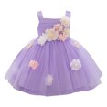 thumbnail image 2 of LOVZFMLL Robe d'Été pour Filles à Manches Courtes, Col Rond, Couleur Unie, 2 of 9