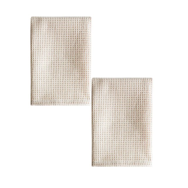 Oleegame 2PC Ten Dollar Items Cotton Plain Dish Towels Pineapple Pads Kitchen Rags White