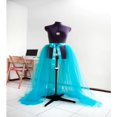 thumbnail image 2 of Women‘s Gril Solid Color Tulle Tutu Long Elastic Waist Skirt Wedding Party Prom Mesh Dress, 2 of 3