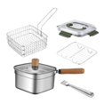 thumbnail image 3 of Siruishop Mini Deep Fryer Pot Lightweight Stainless Steel Fryer for Fish Chicken Stews, 3 of 8