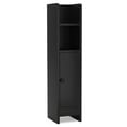 thumbnail image 1 of Costway Bathroom Storage Cabinet with Adjustable Shelf 1 Door & 2 Open Shelves Living Room Black, 1 of 9