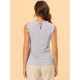 thumbnail image 4 of INSPIRE CHIC Blouses de Travail Sans Manches pour Femmes, Hauts CHIC à Volants Plissés Gris TG, 4 of 5