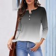 thumbnail image 1 of RXIRUCGD Women's Fashion Casual Gradient Loose Button Tops, Gray, Size: L, 1 of 5