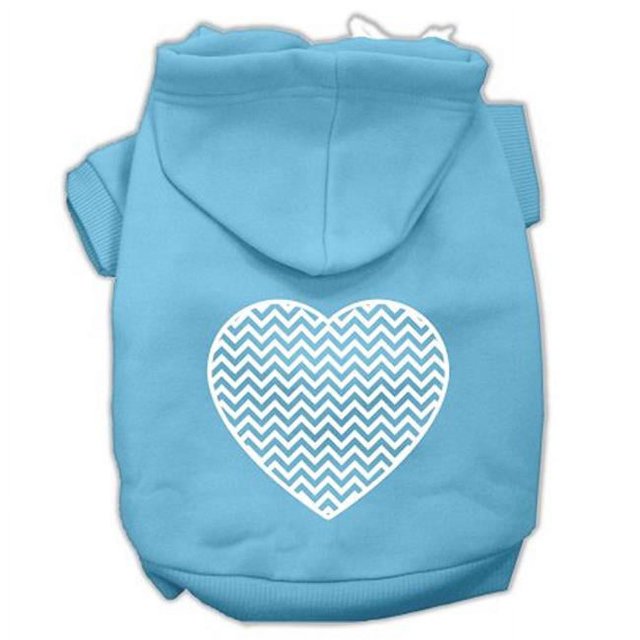 Sweat à Capuche pour Chien Imprimé Cœur Chevron Bleu Bébé Taille Sm (10)