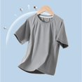 thumbnail image 1 of hengsof T-Shirt de Sport d'Été pour Filles en Soie Glacée Confortable et Respirant à Manches Courtes Col Rond Haut Évacuant l'Humidité T-Shirt de Sport, 1 of 6