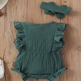 thumbnail image 2 of Baby Romper Hair Band Set Infant‘s Fly Ruffled Sleeve Jumpsuit, 2 of 5