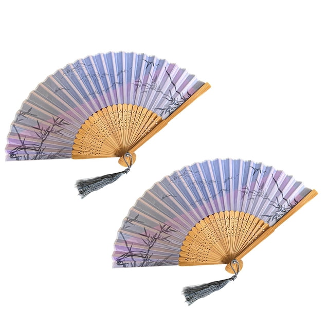 Paper Fans Set – Stylish Folding Hand Fans for Dance Party and Craft Use – Handheld Fans for Concerts Weddings and Events, 21x5 cm, Pink 2Packs