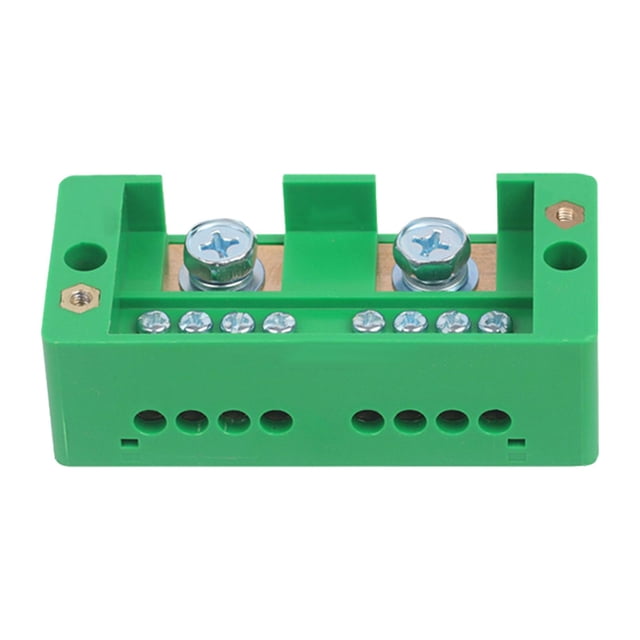 HILABEE Power Distribution Junction Box Terminal Block Terminal Block Household Terminal 2 in 8 Green