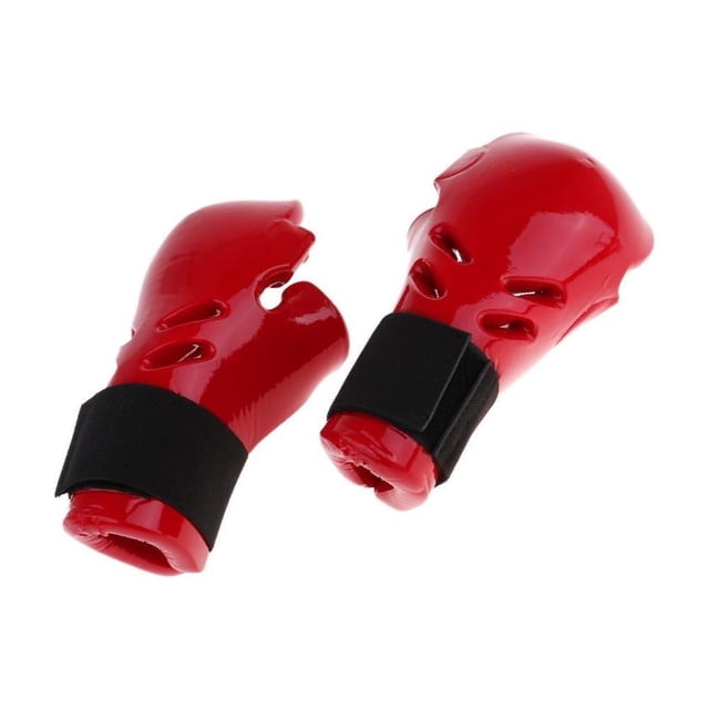 Gants Mitaines de Sparring de Taekwondo pour Enfants MMA Protège-Main de Frappe Équipement de Protection pour la Main Rouge P