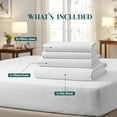 thumbnail image 2 of Beddora Lightweight Microfiber Sheet Set – Soft, Breathable, Quick-Dry & Wrinkle-Resistant – Includes Flat Sheet, Fitted Sheet & Pillowcases – Double – White, 2 of 6
