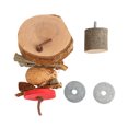 thumbnail image 1 of Bird Cage Perch Platform, Natural Bite Resistant Round Wooden Stand Platform Nutritious  For Birds S, 1 of 8
