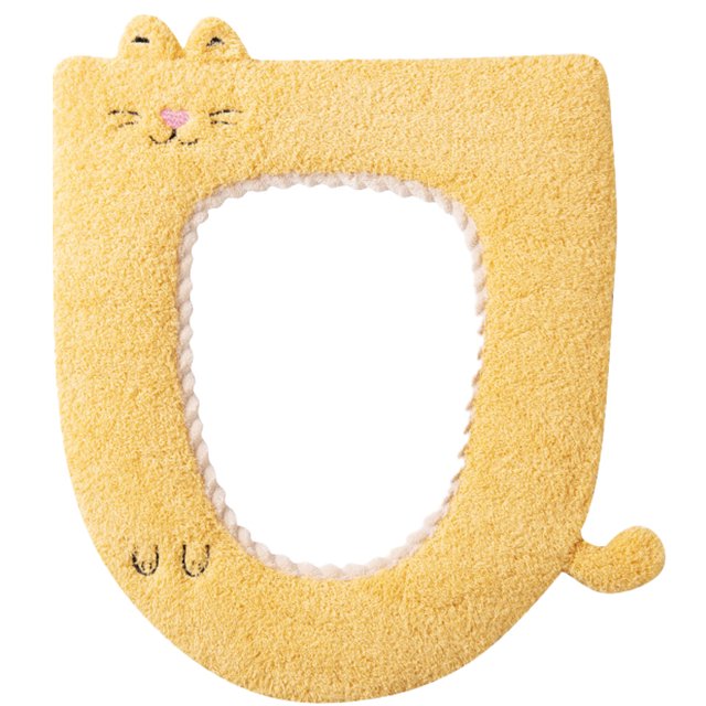Coussin de Siège de Toilette Dessin Animé Doux Coussin de Siège de Toilette Housse de Siège de Toilette avec Poignée