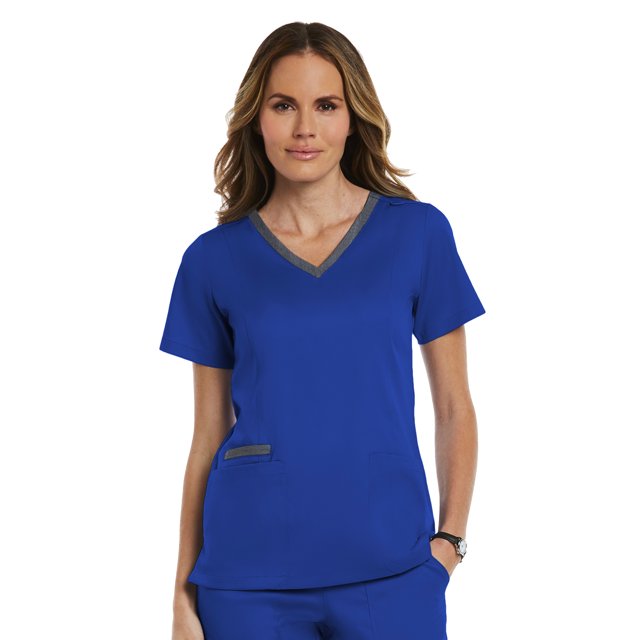 Maevn MATRIX Haut de Sarrau à Col en V Double Contrasté pour Femme, TTP - 3TG, Livraison Gratuite