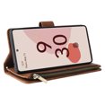 thumbnail image 3 of Case for Google Pixel 7 Pro 5G Leather Magnetic Handbag Zipper Pocket Cover Wrist Strap, 3 of 5