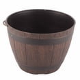 thumbnail image 3 of Pot de Fleurs en Résine, Tonneau de Plantation Imitation Bois pour Plantes d'Intérieur et d'Extérieur, 3 of 8