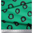 thumbnail image 3 of Soimoi Green Georgette Viscose Fabric Line & Circle Geometric Fabric Prints By Yard 42 Inch Wide, 3 of 3