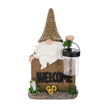 Mainstays Solar Gnome Welcome Statue with Lantern