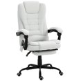 thumbnail image 1 of CoSoTower Chaise de Massage Vibrante à 7 Points, Chaise de Bureau Inclinable avec Repose-Pieds, Dossier Inclinable, Hauteur Réglable, Blanc, 1 of 7