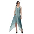 thumbnail image 1 of Moomaya Robe à Ourlet en Foulard pour Femmes, Imprimée, Col en V, Ourlet Asymétrique, 1 of 1
