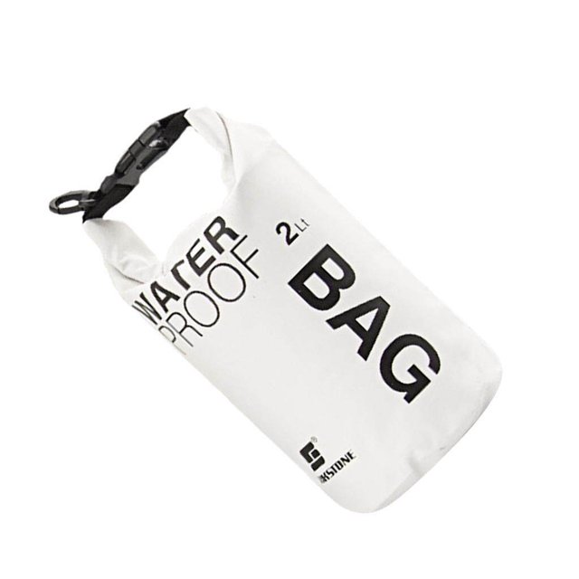 thinsony Sac Étanche Sac Poche Kayak Camping Rafting Flottant 2L Blanc