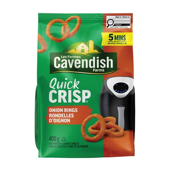 Cavendish Farms Quick Crisp Onion Rings | Made in Canada | Proud Canadian Company, 400 g