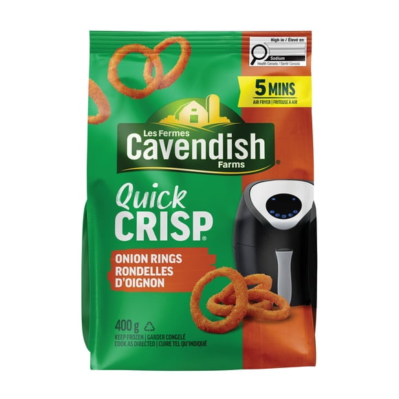 Cavendish Farms Quick Crisp Onion Rings | Made in Canada | Proud Canadian Company, 400 g