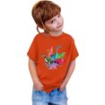 thumbnail image 3 of PMVFHDE Hauts Garçons Garçon et Fille Mode Décontractée Imprimé Col Rond Ample T-Shirt à Manches Courtes Haut Orange, 6-7 Ans, 3 of 3