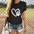 thumbnail image 1 of Pisexur T-shirt de la Saint-Valentin Haut Mode Femme Décontracté Col Rond Blouse Imprimée T-shirt à Manches Courtes Hauts d'Été, 1 of 5