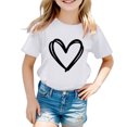thumbnail image 2 of WEAIXIMIUNG T-Shirt Fille d'Anniversaire Enfants Fille Mignonne Graphique Col Rond Manches Courtes Tee Été Décontracté T-Shirt 110, 2 of 6