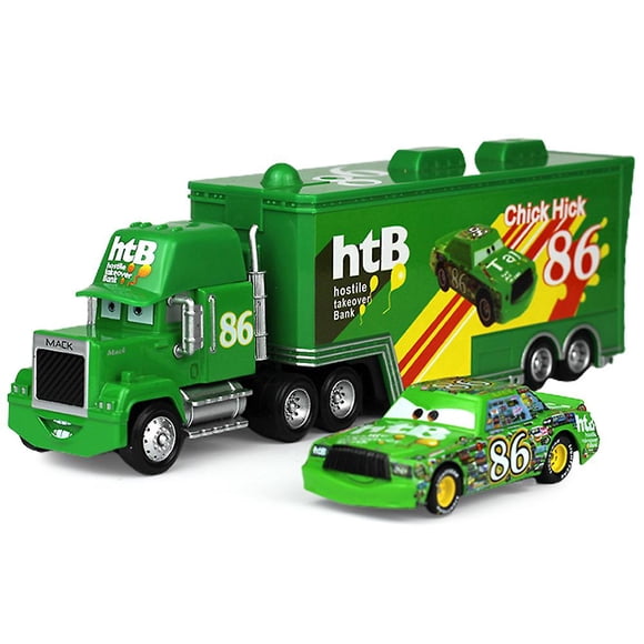 Voitures de Film 2 3 Personnages Lightning McQueen & Roi & Chick Hicks & Oncle Camion Mac Métal Moulé sous Pression Voitures Jouets Modèles de Voitures pour Enfants Cadeaux d'Anniversaire