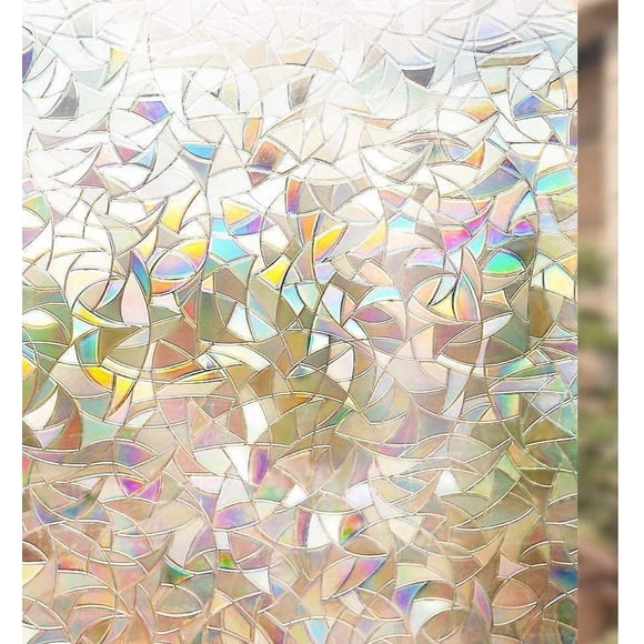 Rainbow Window Film 3D No Glue Decorative Window Film Privacy Window Film UV Blocking Window Tint Window Glass
