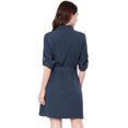 thumbnail image 4 of INSPIRE CHIC Robe-Chemise à Manches Roulées à Multiples Poches avec Ceinture pour Femme, 4 of 6