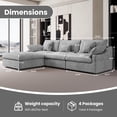thumbnail image 3 of The Magic Home Canapé Sectionnel Modulaire en L en Lin à 3 Places avec Ottoman, Gris Pâle, 3 of 14